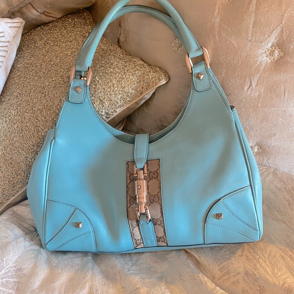 Unique turquoise Gucci shoulder bag